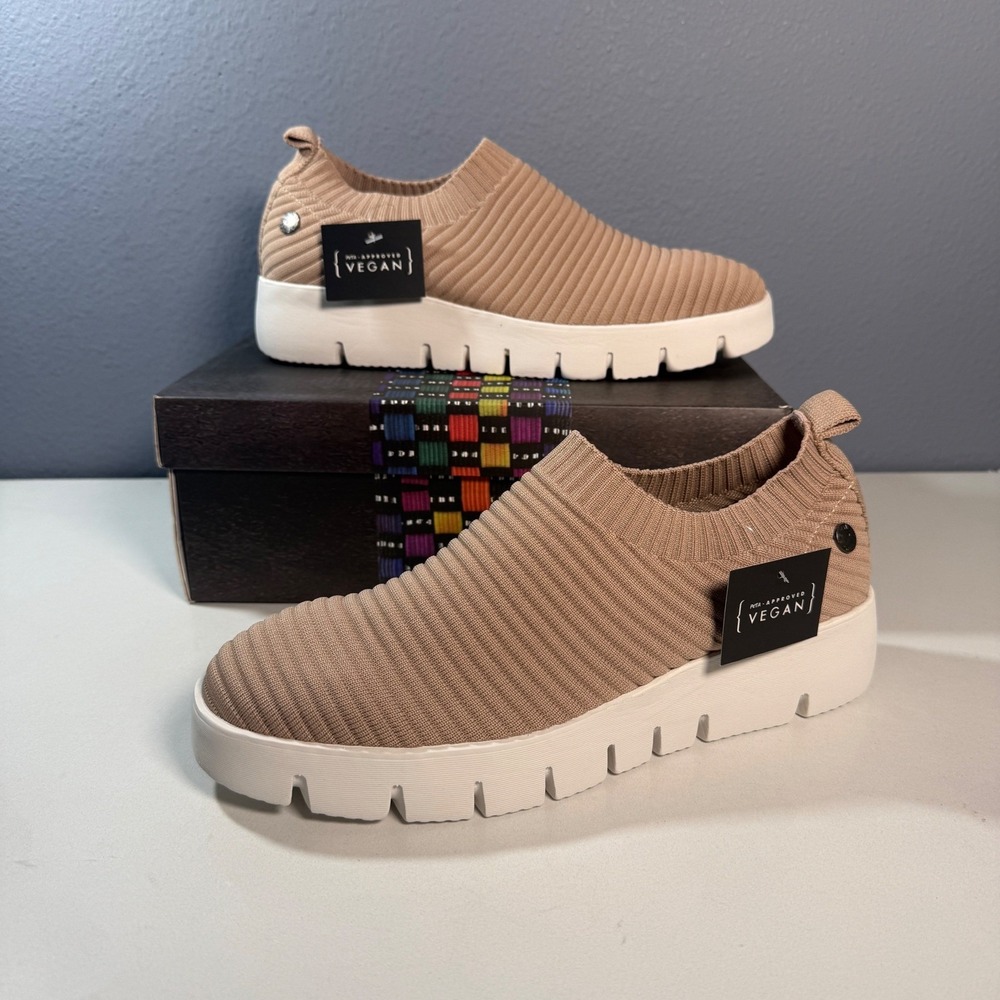 Bernie Mev FX Sparky Sneakers Women 38 Blush New Vegan Knit Platform Slip On